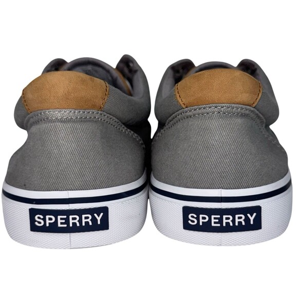 Sperry Stiper II CVO Sneaker Size 12 Light Gray Canvas Top-Sider Shoes Salt Wash - Picture 5 of 7
